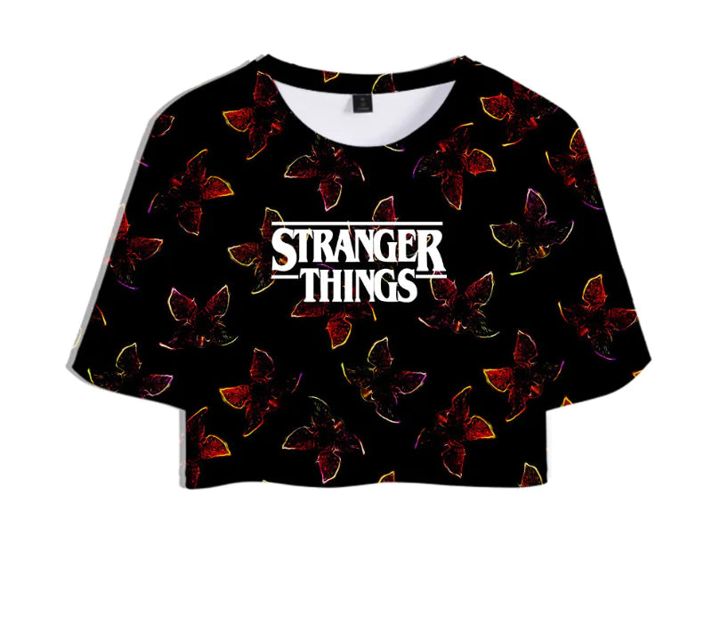 Stranger Things 3 3D Printed Women's Crop Top Summer Tee
