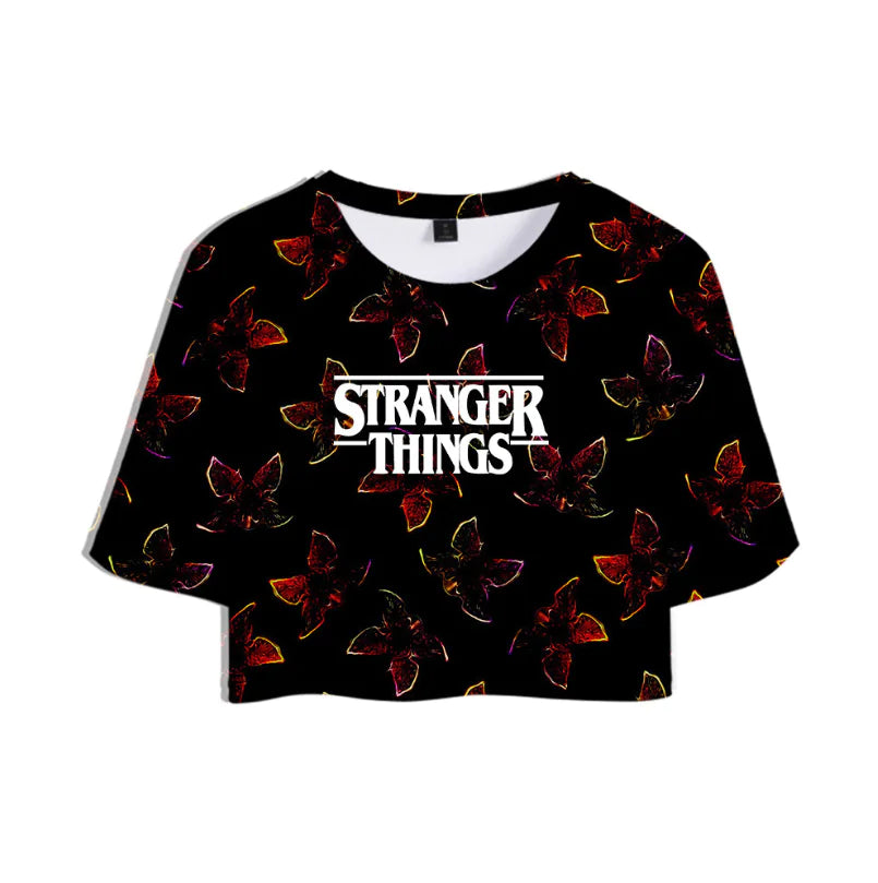 Stranger Things 3 3D Printed Women's Crop Top Summer Tee