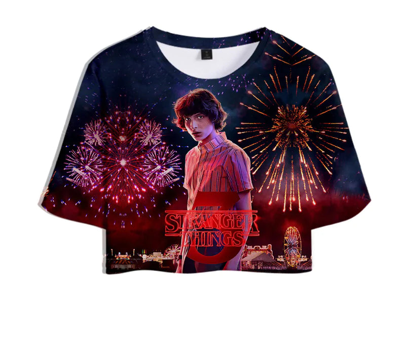Stranger Things 3 3D Printed Women's Crop Top Summer Tee