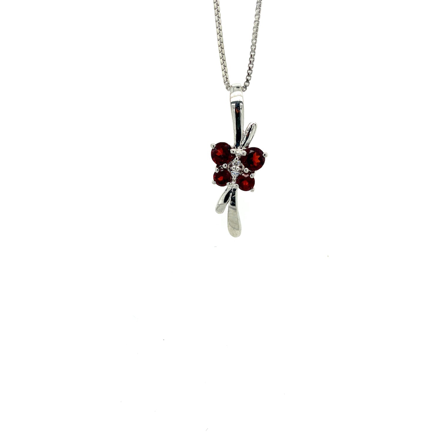 Garnet Pendant in .925 Sterling Silver - KSP 35180