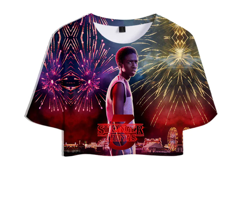 Stranger Things 3 3D Printed Women's Crop Top Summer Tee