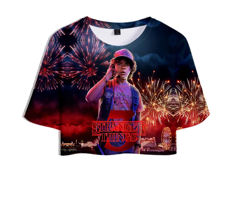 Stranger Things 3 3D Printed Women's Crop Top Summer Tee